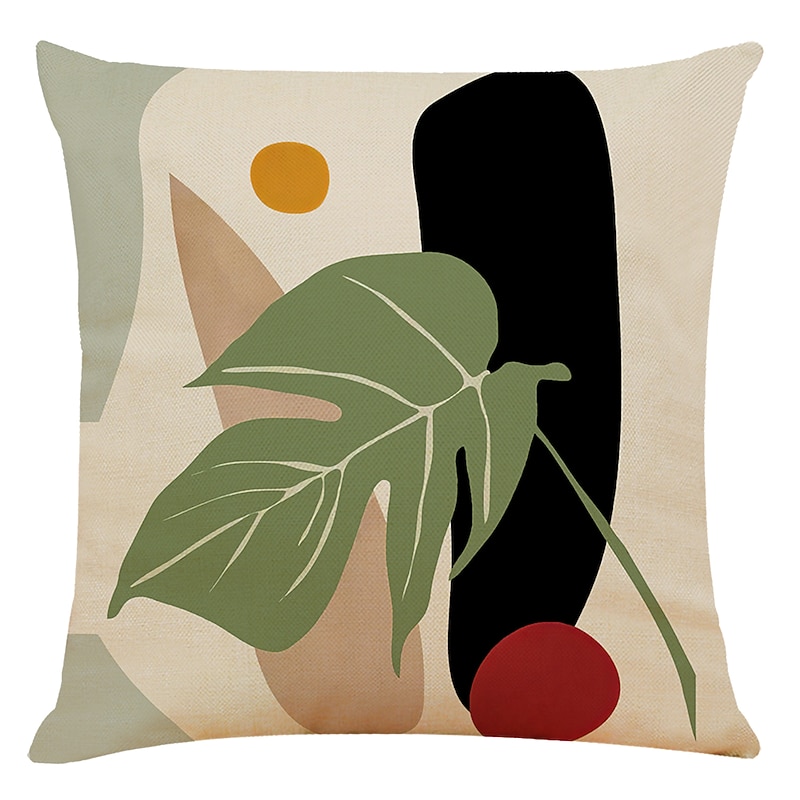 Colorful Plant Double Side Cushion Cover 4PC Soft Decorative Square Throw Pillow Cover Cushion Case Pillowcase for Bedroom Livingroom Superior Quality Machine Washable Indoor Cushion for Sofa Couch Bed Chair4