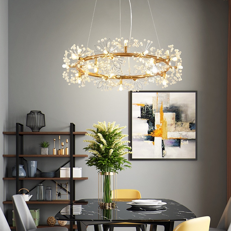 40/60 cm Circle Design Pendant Light Metal Modern Style Stylish Floral Style Electroplated Painted Finishes LED Nordic Style 220-240V2