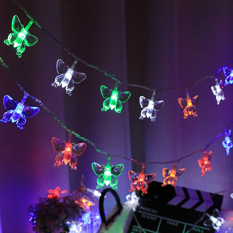 LED Butterfly Fairy String Lights 1.5M-10LEDs 3M-20LEDs 6M-40LEDs Battery or USB Powered Christmas Lights Wedding Party Garden Home Holiday Decoration4