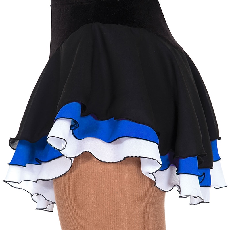 Figure Skating Dress Women's Girls' Ice Skating Skirt Outfits Black Pink Red Spandex High Elasticity Training Practice Competition Skating Wear Handmade Patchwork Ice Skating Figure Skating2