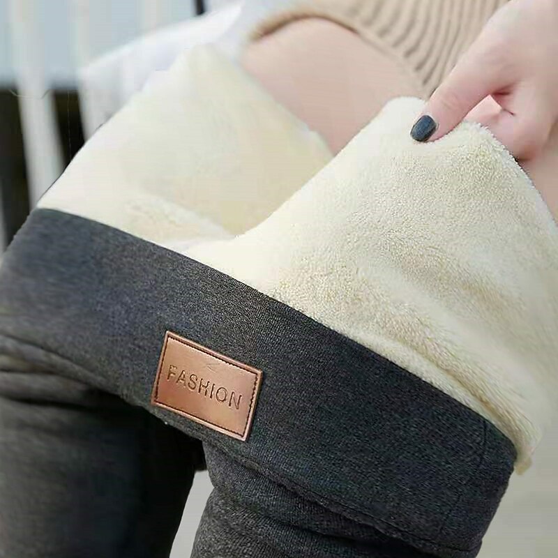 Women's Plus Size Fleece Pants Pants Trousers Cozy Fleece Lined Casual Full Length Natural Solid Color Micro-elastic Home Daily Black Dark Gray Spring Fall Winter Regular Fit 7