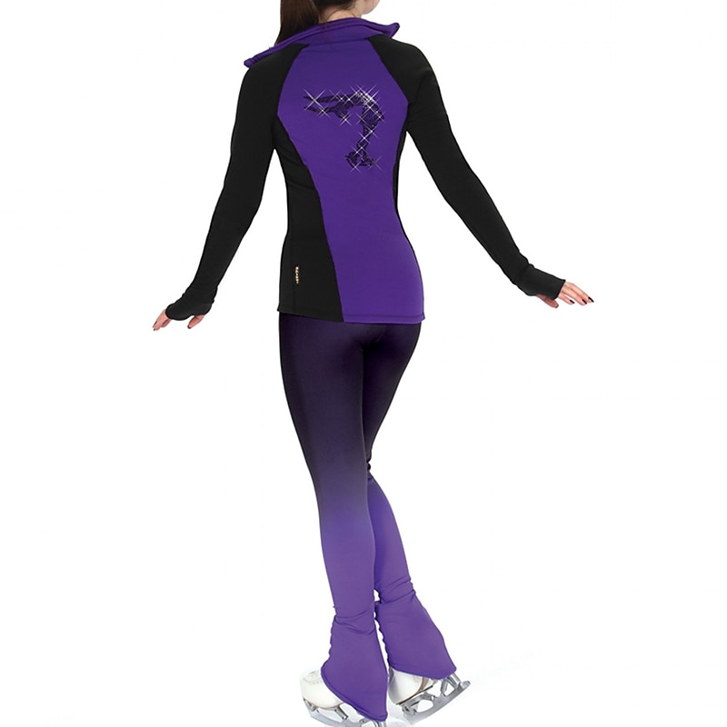 Figure Skating Jacket with Pants Women's Girls' Ice Skating Jacket Pants / Trousers White Red Purple Thumbhole Spandex Lycra High Elasticity Training Practice Competition Skating Wear Thermal Warm2