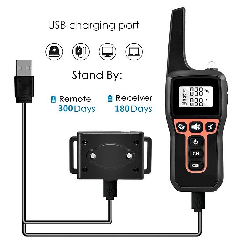 3300FT Remote Dog Training Collar IPX7 Waterproof Rechargeable Shock Beep Vibration  Electronic Dog Collar for Large Medium Small Dog4