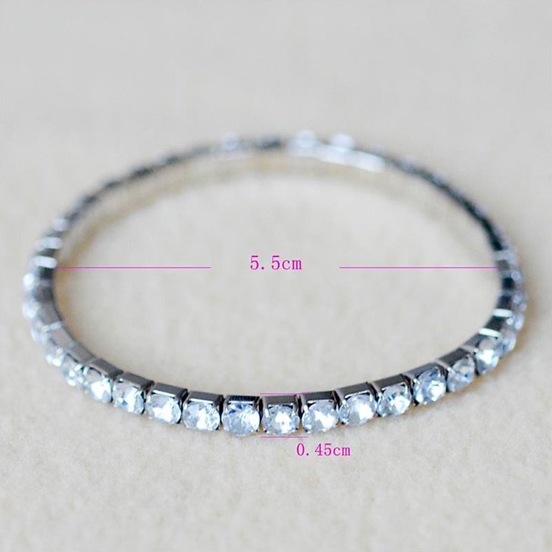 Crystal Stretch Bracelet Ladies Unique Design Fashion Jewelry Silver For Wedding Party Casual Daily Masquerade Engagement Party Silver Plated Imitation Diamond Various Collocation Schemes4
