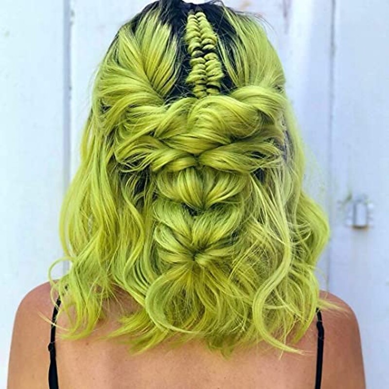 green wavy synthetic wig 2 tones ombre bob wig with middle parting short synthetic wig for women Christmas Party Wigs St.Patrick's Day Wigs2