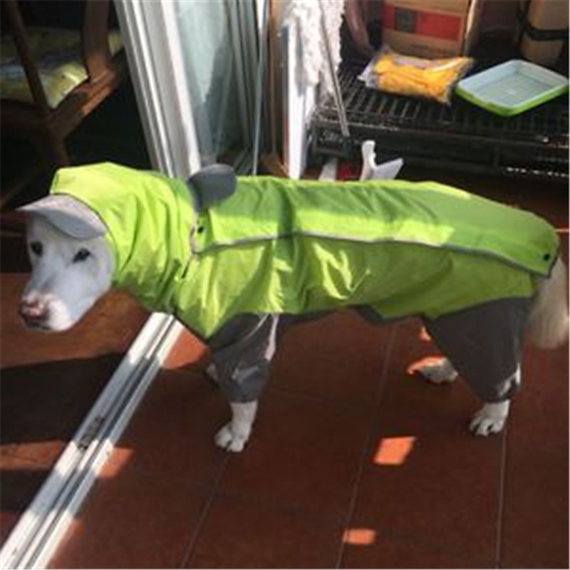 Dog Raincoat All-inclusive Open Belly Medium And Large Dog Teddy Bichon Golden Retriever Satsuma Pet Siamese Four-legged Clothes3