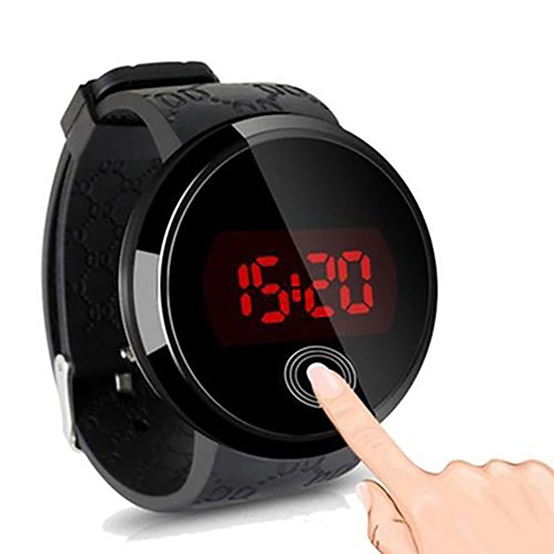 Men Led Digital Watches Fashion Touch Screen Watches Men Sports Watches Silicone Band Electronic Watch Men's Digital Alloy Silicone