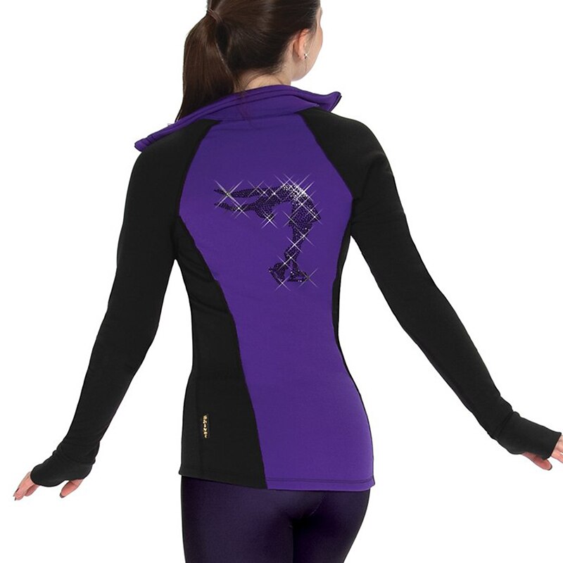 Figure Skating Jacket with Pants Women's Girls' Ice Skating Jacket Pants / Trousers White Red Purple Thumbhole Spandex Lycra High Elasticity Training Practice Competition Skating Wear Thermal Warm3