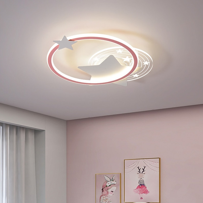 Round Star Ceiling Light Children's Room Lamp LED Bedroom Ceiling Lamp Nordic Living Room Lamp