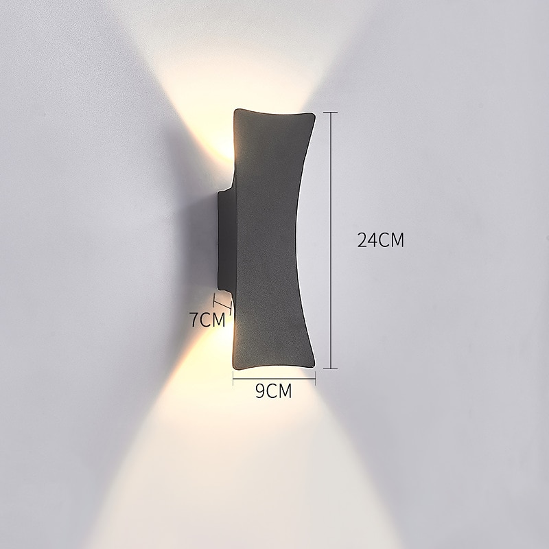 2-Light 24cm LED Outdoor Wall Lights Eye Protection  Nordic Style Wall Lights Living Room Dining Room Aluminium Alloy Wall Light 110-240V3