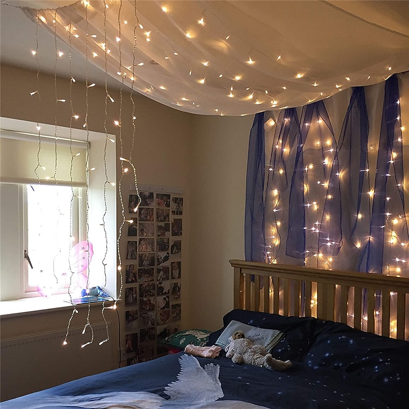 Elegant Wedding Reception Party Christmas Lights LED Window Curtain String Light 3Mx3M-300 LEDs Wedding Party Home Garden Bedroom Outdoor Indoor Wall Decorations4