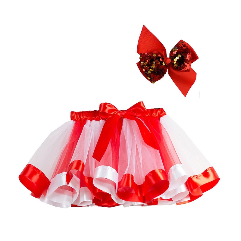 Kids' Dancewear Tutu Dress Headwear Splicing Tulle Sequins Girls' Performance Natural Tulle Polyester4