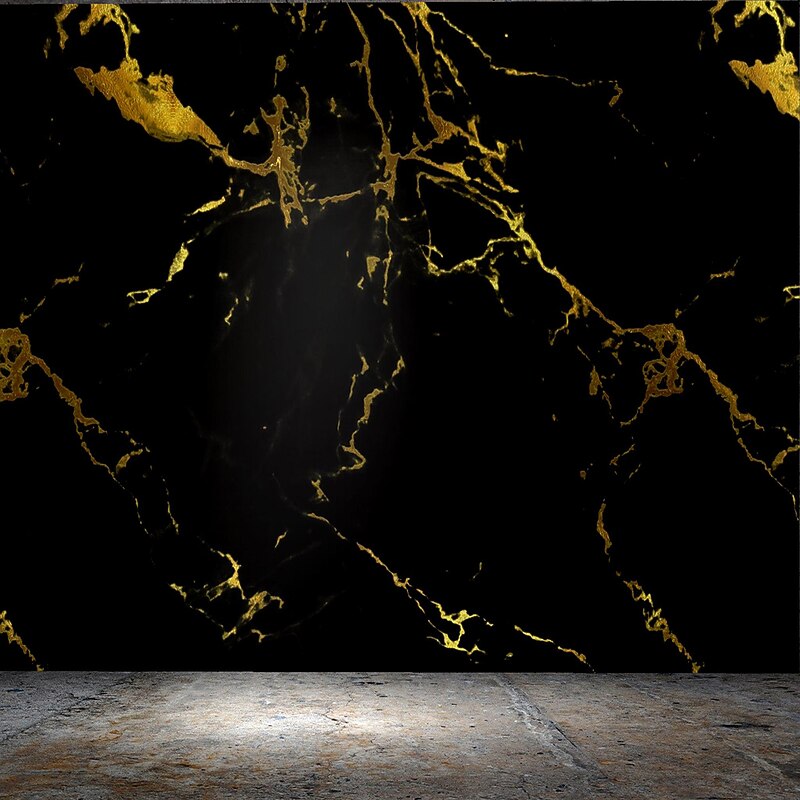 Mural Wallpaper Wall Sticker Covering Print  Peel and Stick  Removable Self Adhesive Black Gold Marble Pattern  PVC / Vinyl Home Decor4