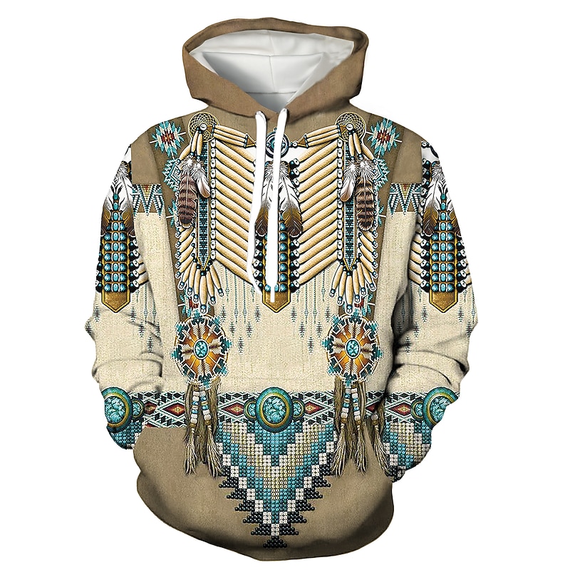 American Indian Native American Hoodie 3D Harajuku Graphic Kawaii For Men's Women's Adults' Halloween Carnival 3D Print