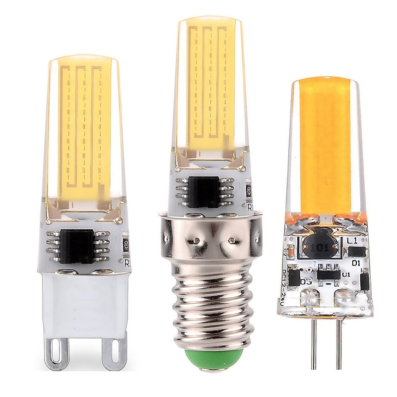 10PCS 6PCS 2PCS G4 G9 E14 LED Bulb 5W Replaces 50W Halogen Bulb 2508-COB Mini Bulb for Cabinet Landscape Chandelier Light Appliance Bulbs AC220V
