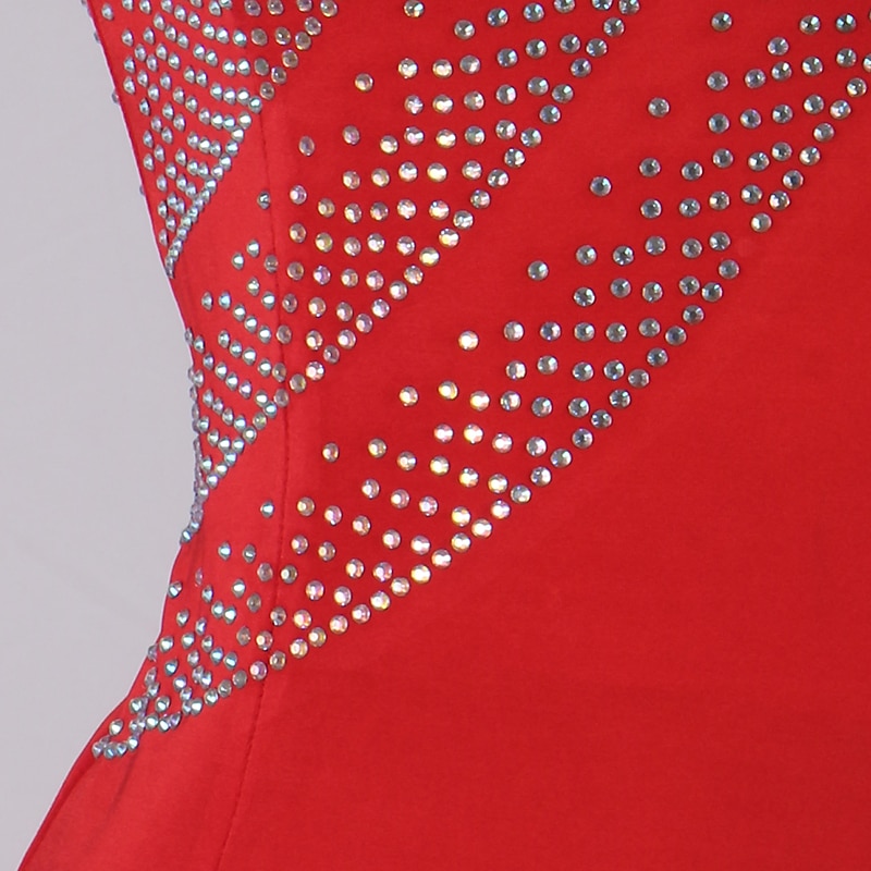 Latin Dance Dress Crystals / Rhinestones Women's Performance Sleeveless Spandex4