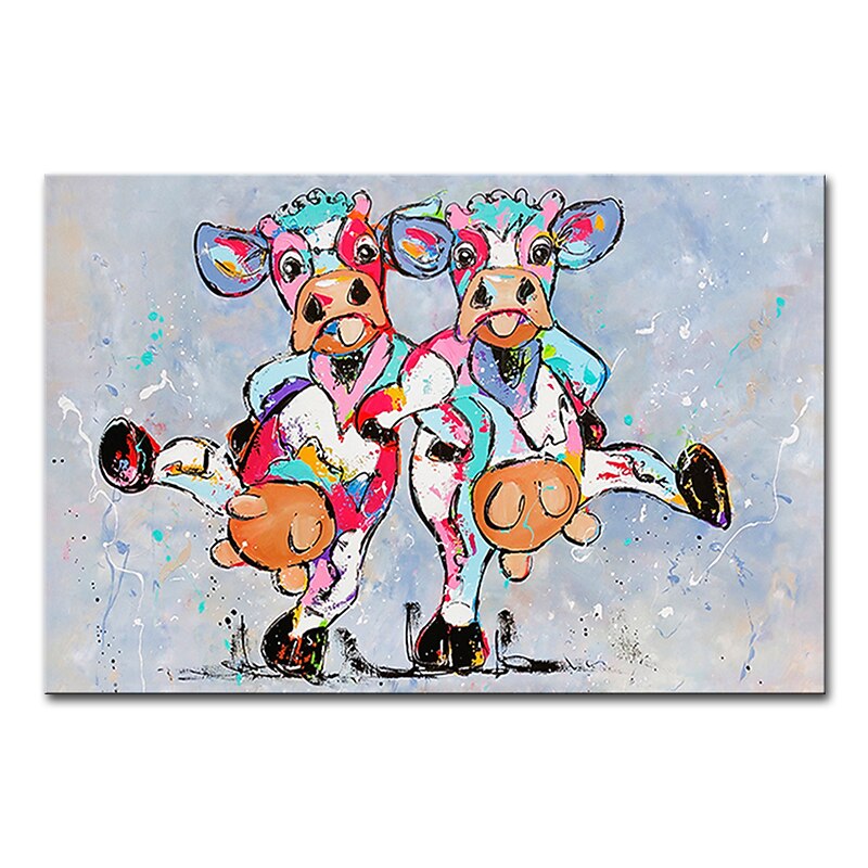 Oil Painting Handmade Hand Painted Wall Art Mintura Modern Abstract Animals Cow Picture For Home Decoration Decor Rolled Canvas No Frame Unstretched3