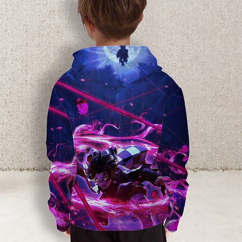Boys 3D Anime Hoodie Long Sleeve 3D Print Fall Winter Active Sports Fashion Kids 2-12 Years Outdoor Daily Indoor Regular Fit2