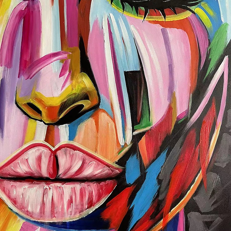 Handmade Oil Painting Canvas Wall Art Decoration Portrait Woman Abstract for Home Decor Rolled Frameless Unstretched Painting2