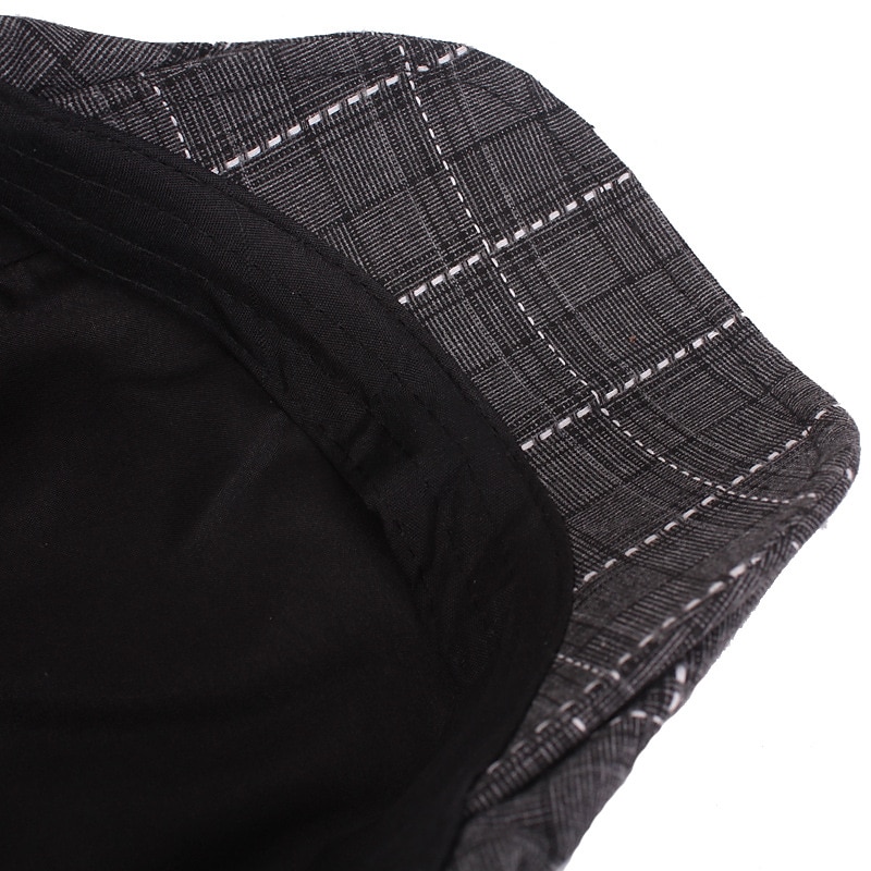 Men's Flat Cap Blue Light Grey Cotton Streetwear Stylish 1920s Fashion Outdoor Daily Going out Lattice Warm 5