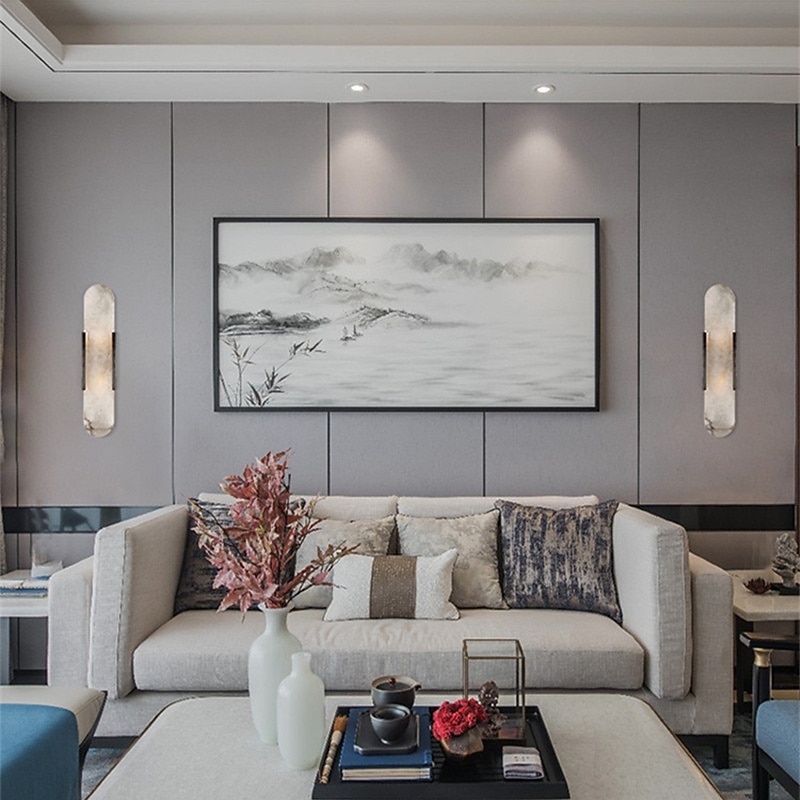 Wall Light LED  Modern Creative Marble Living Room Personality Bedroom Bedside Hotel Villa Study Aisle Led Wall Lamp4