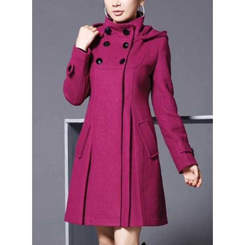 Women's Coat Cloak / Capes Winter Coat Long Overcoat Windproof Warm Pea Coat with Pockets Fall Trench Coat Casual Jacket Long Sleeve Green Black Dark Gray4