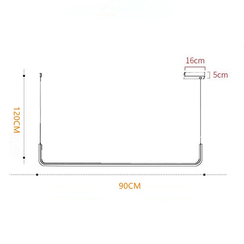 90/120 cm LED Pendant Light Single Design Modern Nordic Black Gold Chandelier Aluminum Stylish Island Light Painted Finishes Artistic 110-120V 220-240V4