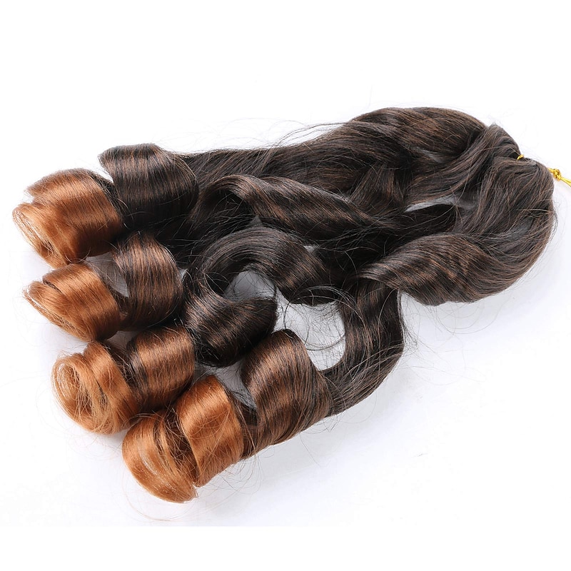 6 Pack Pre Stretched Bouncy Braiding Hair 22 Inch Loose Wavy Braiding Hair Pre Streched 75/Pack French Curls Synthetic Hair Extensions T30 22inch 6packs For Daily Party4