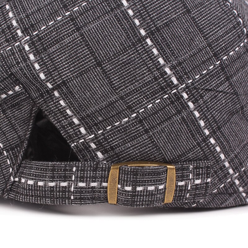 Men's Flat Cap Blue Light Grey Cotton Streetwear Stylish 1920s Fashion Outdoor Daily Going out Lattice Warm4