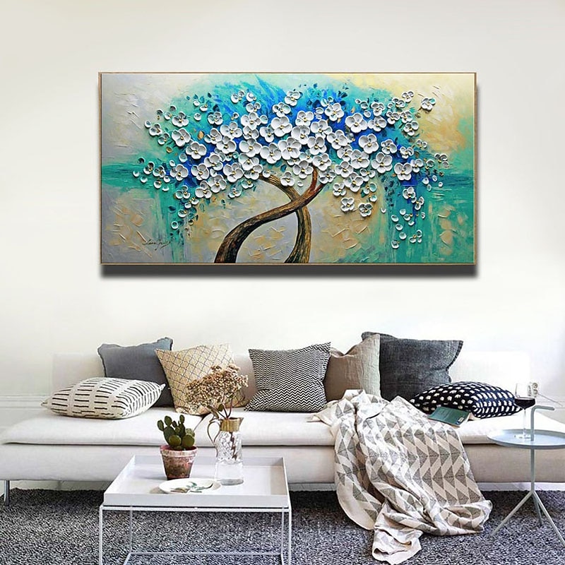 Oil Painting Handmade Hand Painted Wall Art Abstract Blossom Tree Home Decoration Decor Rolled Canvas No Frame Unstretched 6
