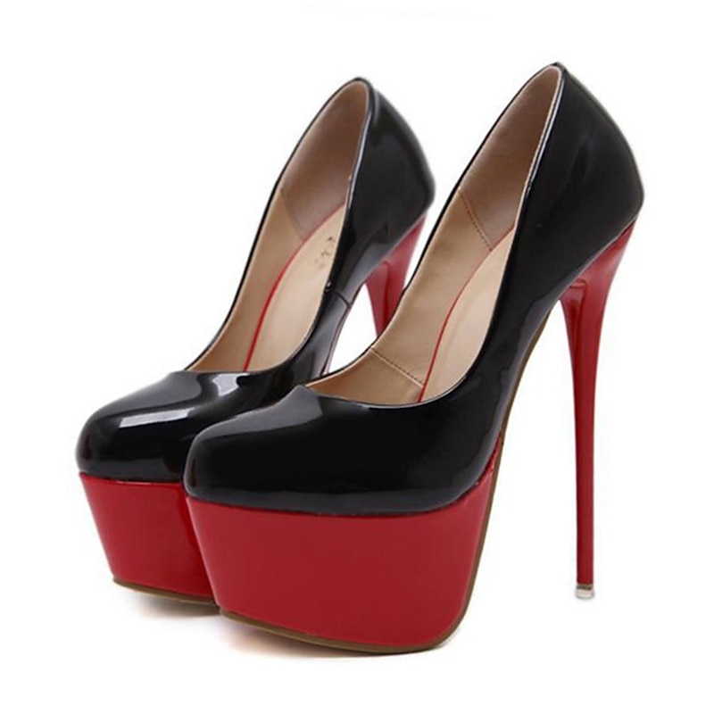 Stylish Women's Black and Red Platform High Heels - Perfect for Night Out and Special Events3