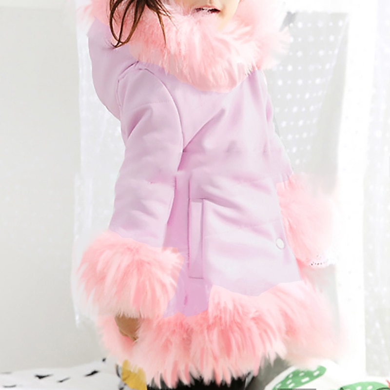 Girls' 3D Kids Winter Jacket Plain Coat Down Coat Puffer Jacket Long Sleeve Fall Winter Active Basic Kids 2-12 Years Vacation Street Regular Fit2