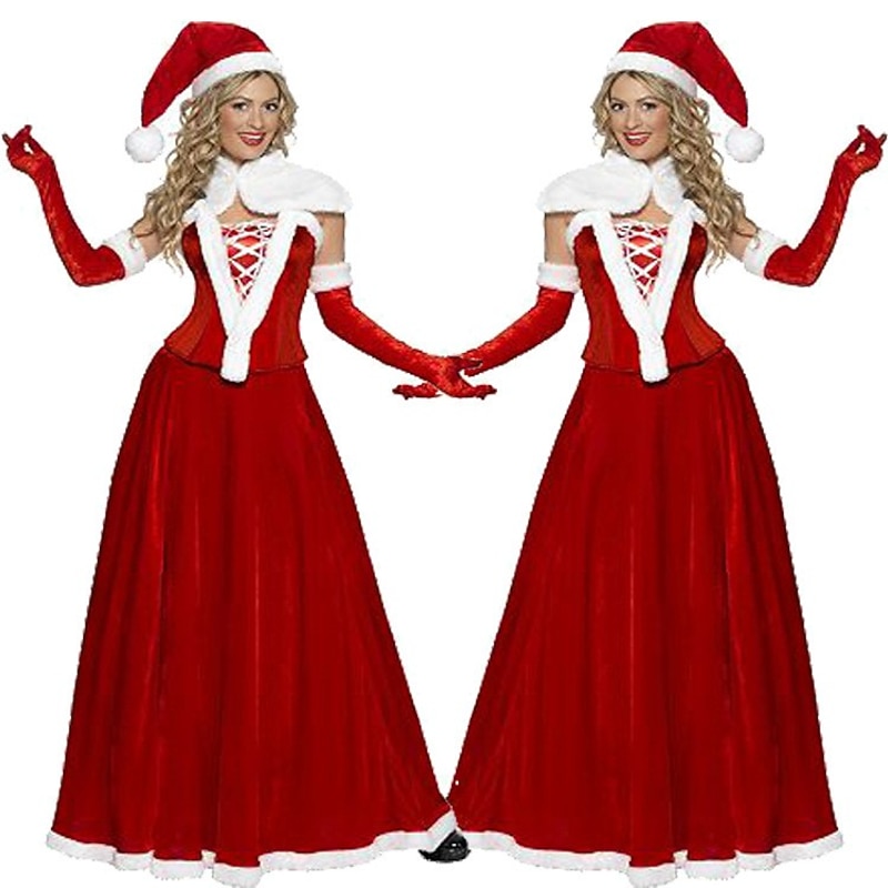 Santa Suit Mrs.Claus Adults' Women's Christmas Cosplay Costume Christmas Christmas Easy Carnival Costume