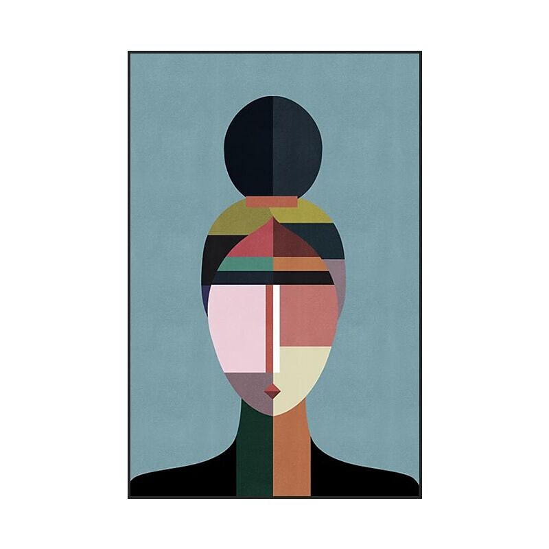 Oil Painting Handmade Hand Painted Wall Art Contemporary Abstract Figures Geometric Color Blocks Home Decoration Decor Stretched Frame Ready to Hang2