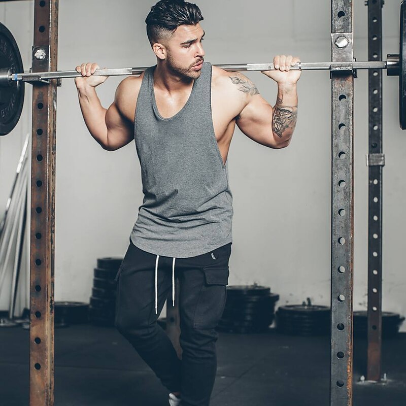 Men's Running Tank Top Workout Tank Sleeveless Vest / Gilet Summer Cotton Breathable Quick Dry Yoga Fitness Running Sportswear Activewear Black White Green2