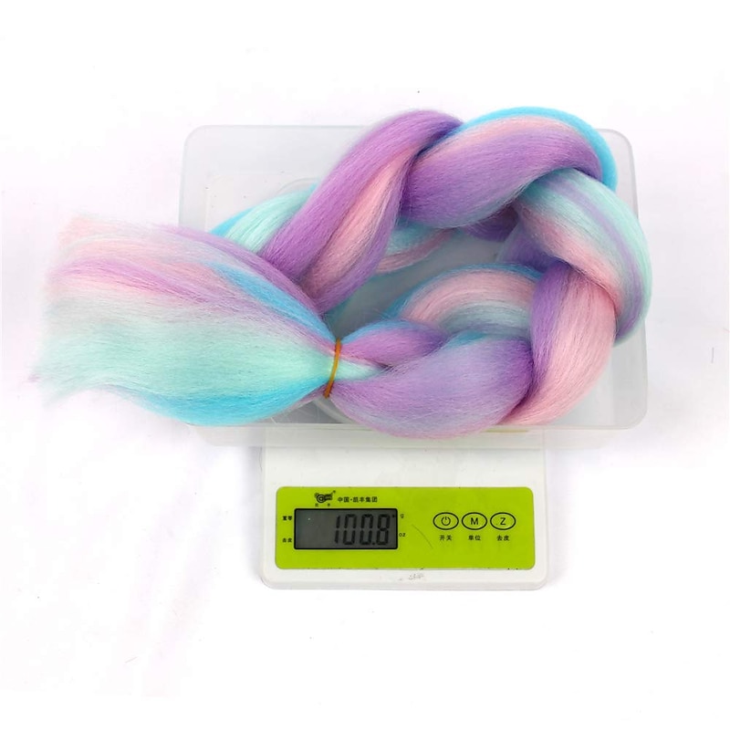 5PCS 4 Colors Mix Braiding Hair Extensions Jumbo Hair 24 Inch Synthetic Colorful Braiding Hair Extension for Crochet Box Braids Twist Braiding Hair4