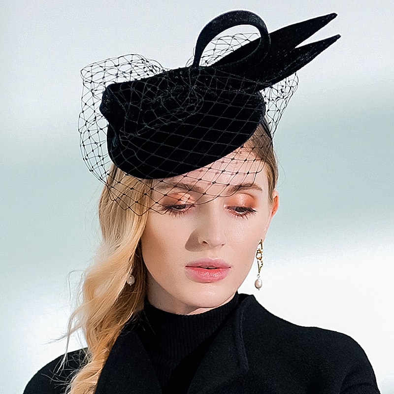 Fascinators Kentucky Derby Hat Velour Bucket Pillbox Hat Party / Evening Ladies Day Melbourne Cup Cocktail Elegant Vintage Inspired With Bowknot Tulle Headpiece Headwear2