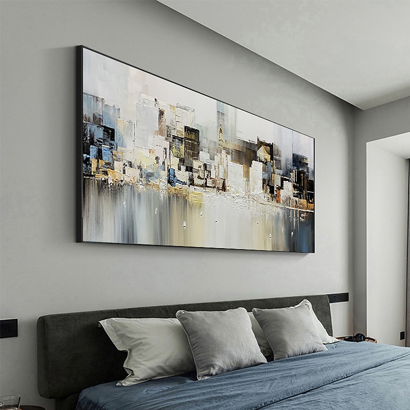 Oil Painting Handmade Hand Painted Wall Art Art Abstract Architecture City View Home Decoration Decor Rolled Canvas No Frame Unstretched3