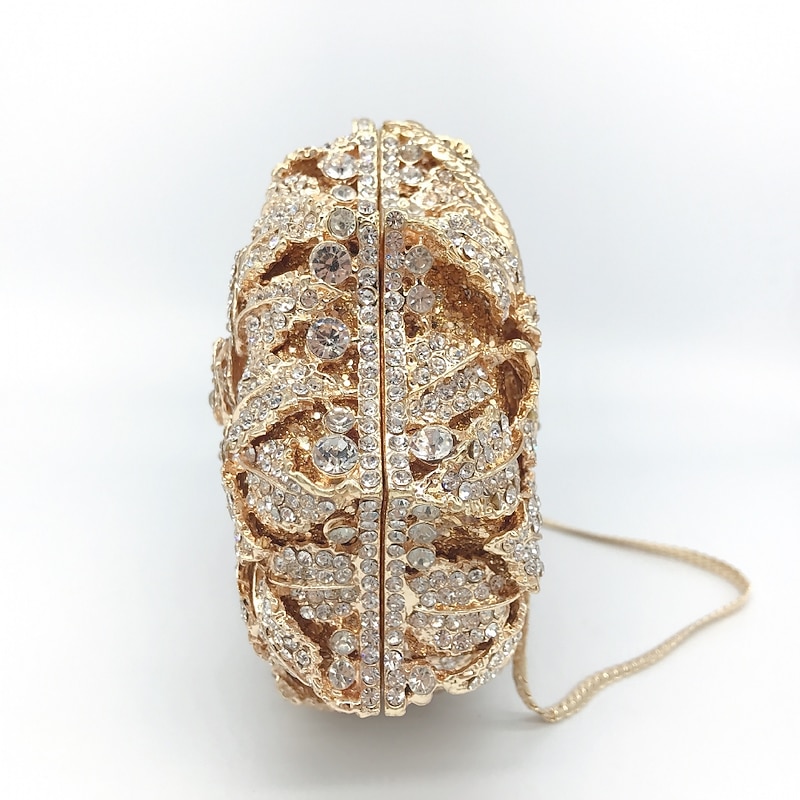 Women's Evening Bag Clutch Clutch Bags Alloy Party Party / Evening Bridal Shower Crystals Chain Rhinestone Flower Silver Gold3