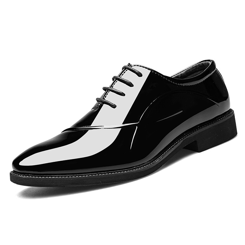 Men's Oxfords Derby Shoes Formal Shoes Dress Shoes Patent Leather Shoes Classic Daily Party & Evening PU Lace-up Black Brown Spring Fall3