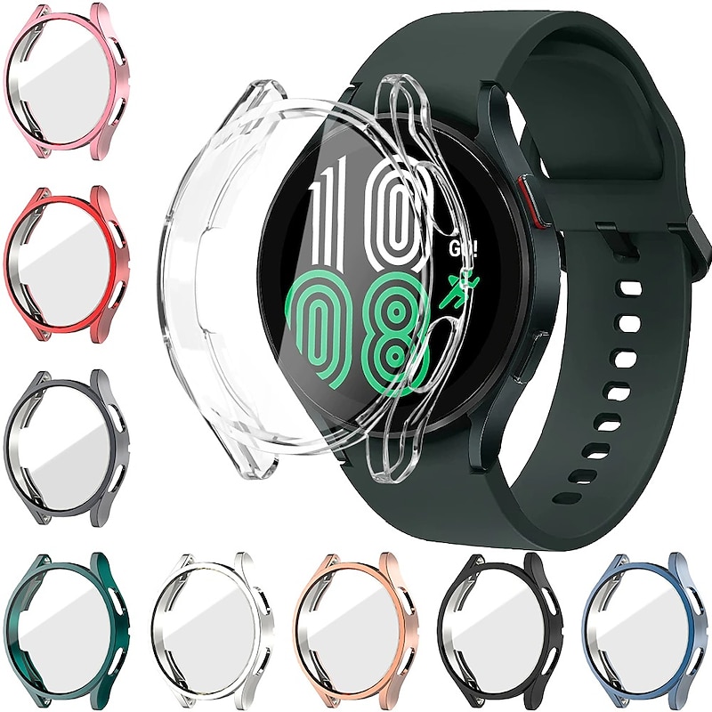 Watch Case with Screen Protector Compatible with Samsung Galaxy Watch 5 Pro 45mm / Watch 5 40/44mm / Watch 4 Classic 42/46mm / Watch 4 40/44mm Scratch Resistant All Around Protective PC Watch Cover