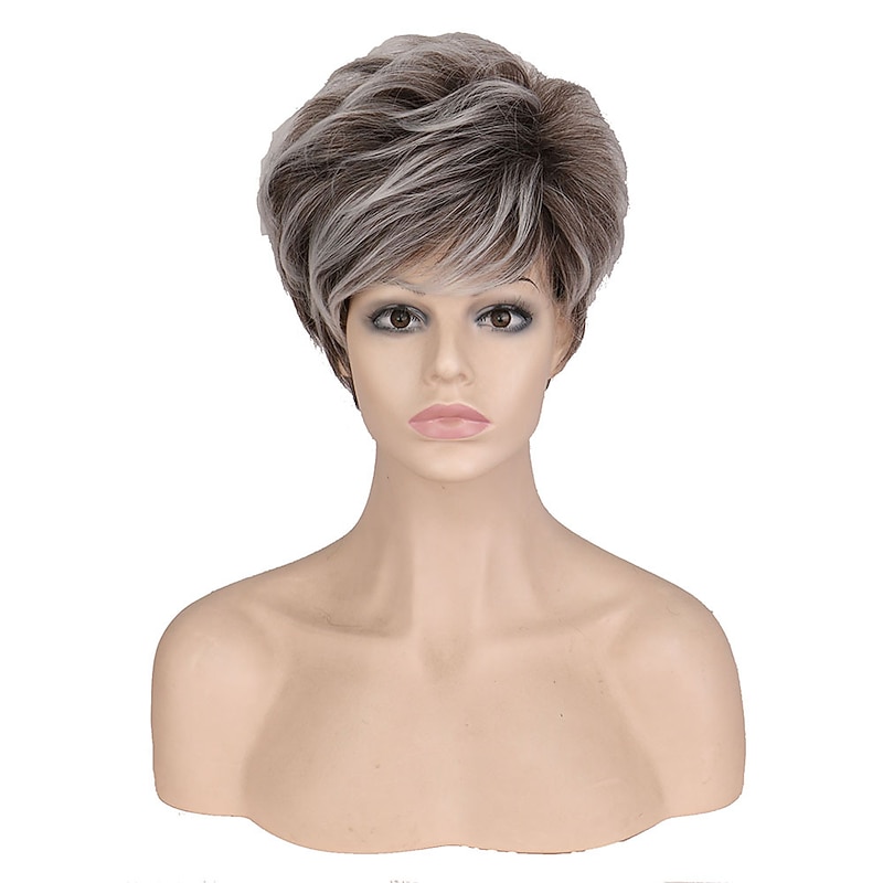 Brown Wigs for Women Synthetic Wig Blonde Curly Bouncy Curl Pixie Cut Wig Short Light Blonde  Synthetic Hair Women's  Wig4