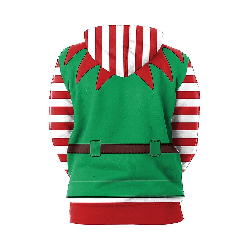 Elf Ugly Christmas Sweater / Sweatshirt Hoodie Elf Costume Pullover Couple's Men's Women's Christmas Special 3D Print Pattern Adults' Christmas Carnival Masquerade Christmas Vacation Party Top4