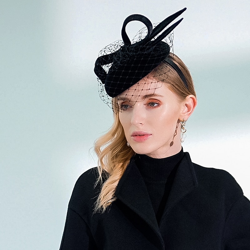 Fascinators Kentucky Derby Hat Velour Bucket Pillbox Hat Party / Evening Ladies Day Melbourne Cup Cocktail Elegant Vintage Inspired With Bowknot Tulle Headpiece Headwear4