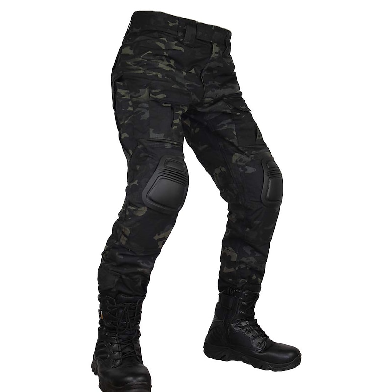Men's Camouflage Hunting Pants Tactical Pants with Knee Pads Ripstop Windproof Breathable Multi-Pockets Winter Autumn Camo Cotton Bottoms for Hunting Military Training Jungle Python Desert Python CP3