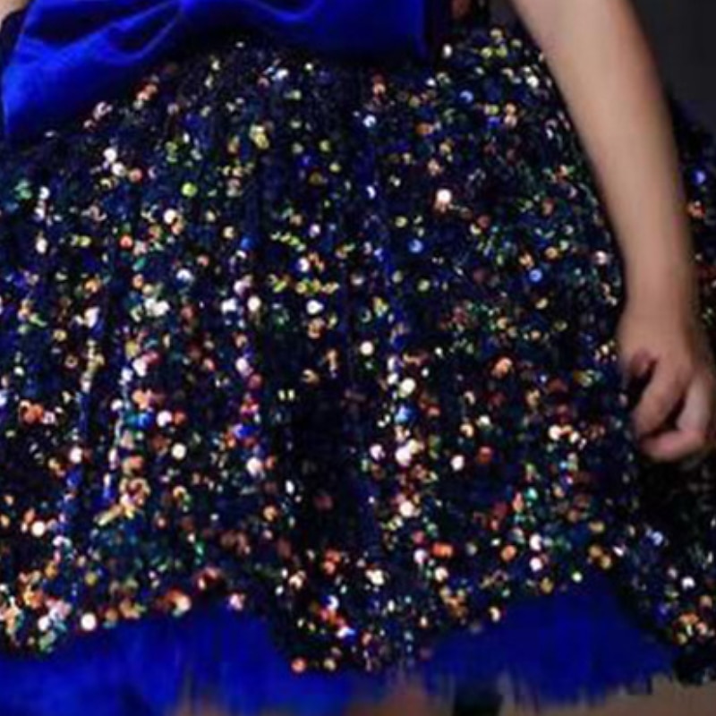 Kids Girls' Dress Solid Colored Sleeveless Party Birthday Sequins Mesh Bow Cute Princess Polyester Maxi A Line Dress Tulle Dress Summer Fall 3-12 Years Silver Blue Brown3