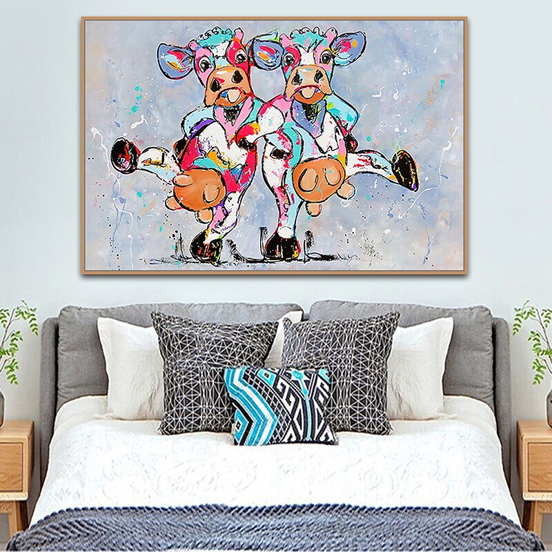 Oil Painting Handmade Hand Painted Wall Art Mintura Modern Abstract Animals Cow Picture For Home Decoration Decor Rolled Canvas No Frame Unstretched4