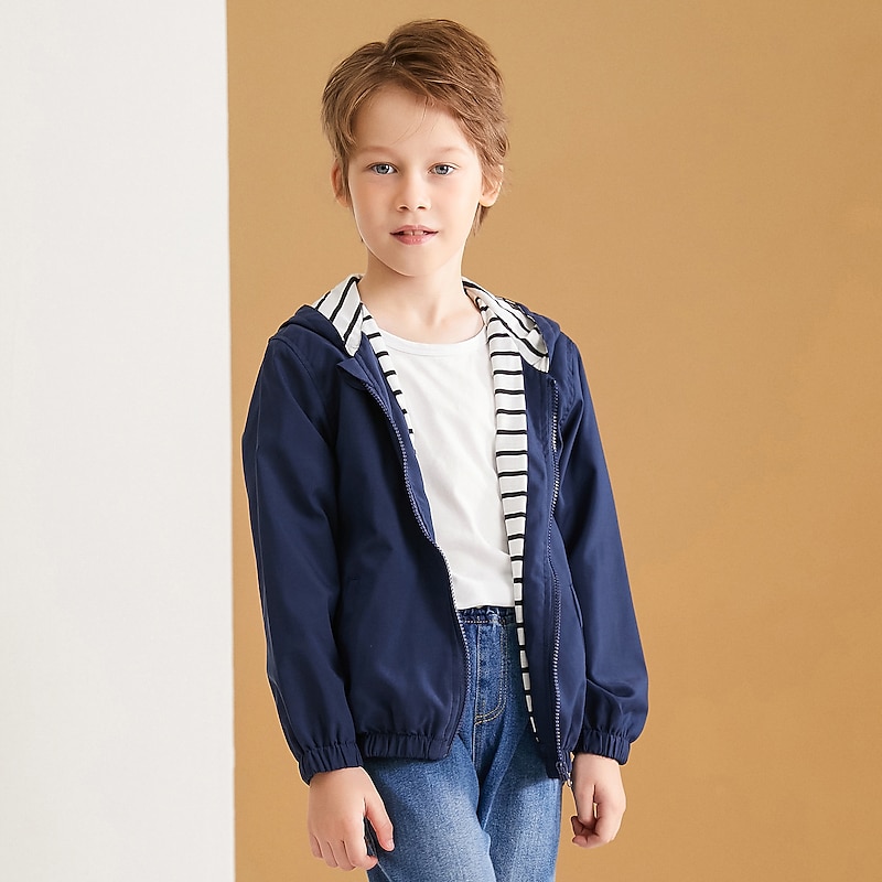 Boys T shirt Long Sleeve Jacket Stripe Basic Casual Polyester School Daily Kids 2-13 Years 3D Printed Graphic Regular Fit Shirt2