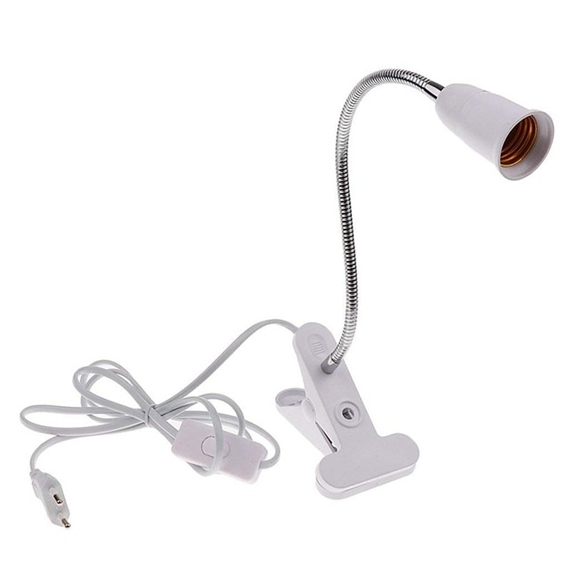 Desk Light 1pcs Plug in Clip on Light Screw Bulb Clip on Desk Lamp for Desk Bed Headboard with on off switch Clamp lamp for reading