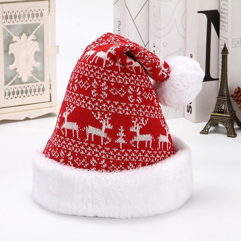 Christmas Hat Santa Hat Men's Women's Unisex Christmas Warm Fashion Adults' Christmas New Year Christmas Christmas Gifts Party Hat2